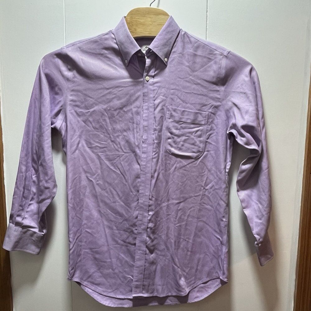 Peter Millar Nanoluxe Easy Care Shirt Purple White Check Men's Size Medium